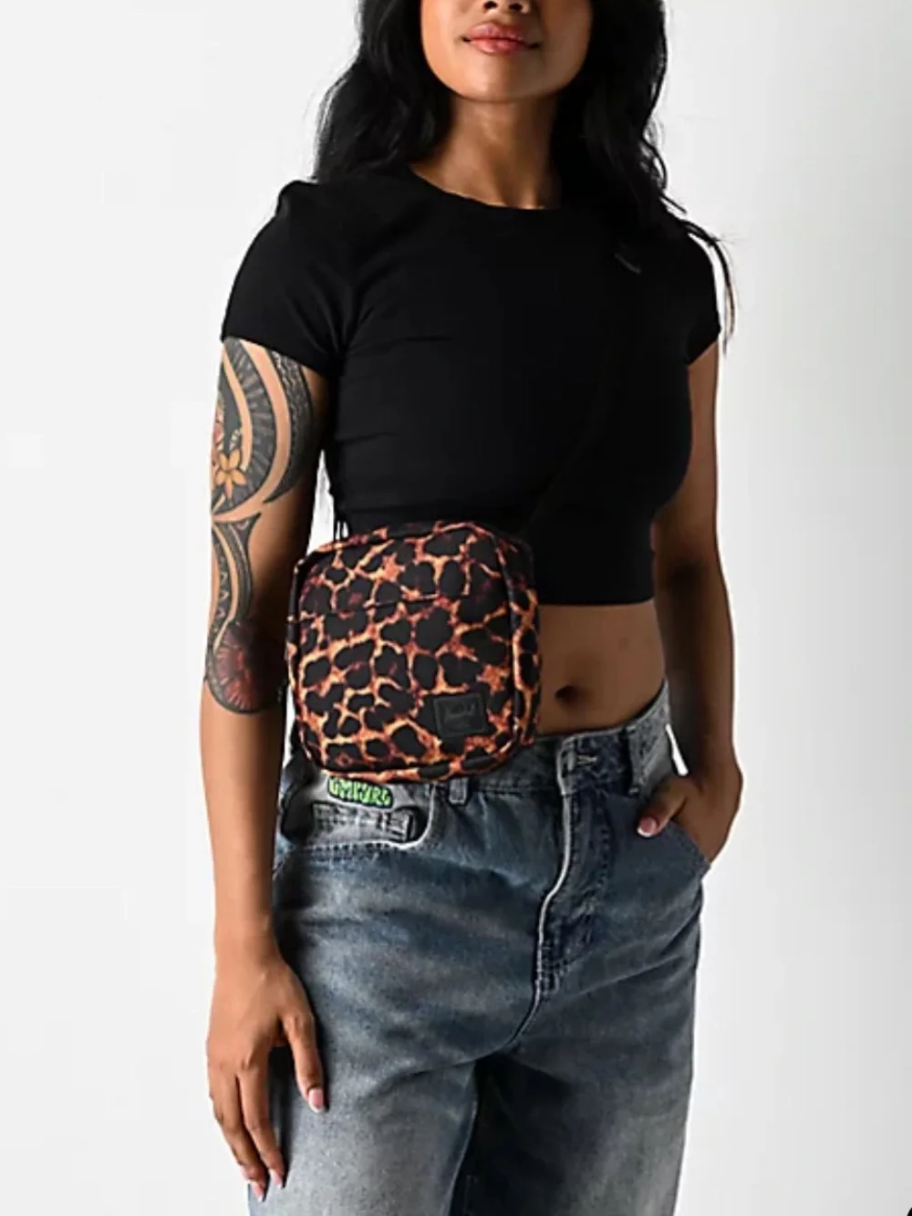 Herschel Leopard Print Crossbody Bag - Brown/Black